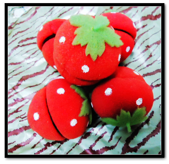 神奇又可愛的紅草莓捲髮球 (5入)