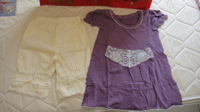 氣質小公主紫色蕾絲花邊兩件套裝