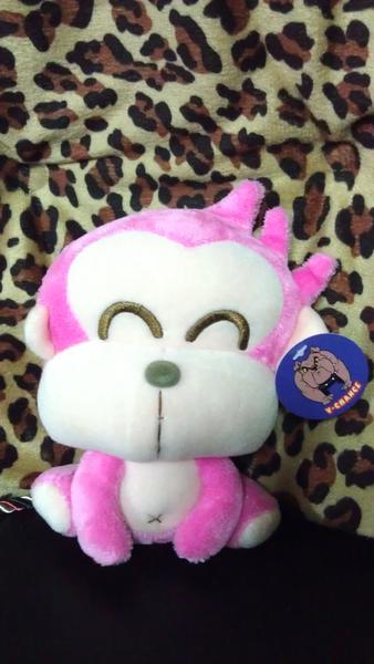 粉紅猴-約20CM，吸盤吊飾