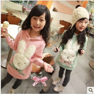韓版可愛長毛兔子加絨加厚保暖